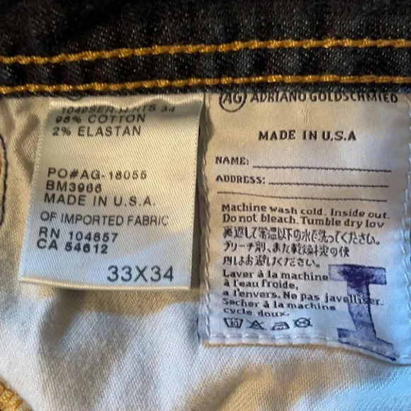 AG Jeans The Protege Straight Leg 33 x 34 Dark - Picture 9 of 9